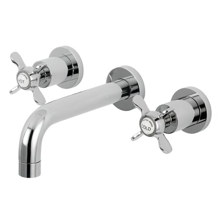 Kingston Brass KS8121BEX Two-Handle Wall Mount Bathroom Faucet, Polished Chrome KS8121BEX